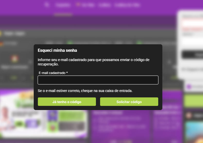esqueci a senha